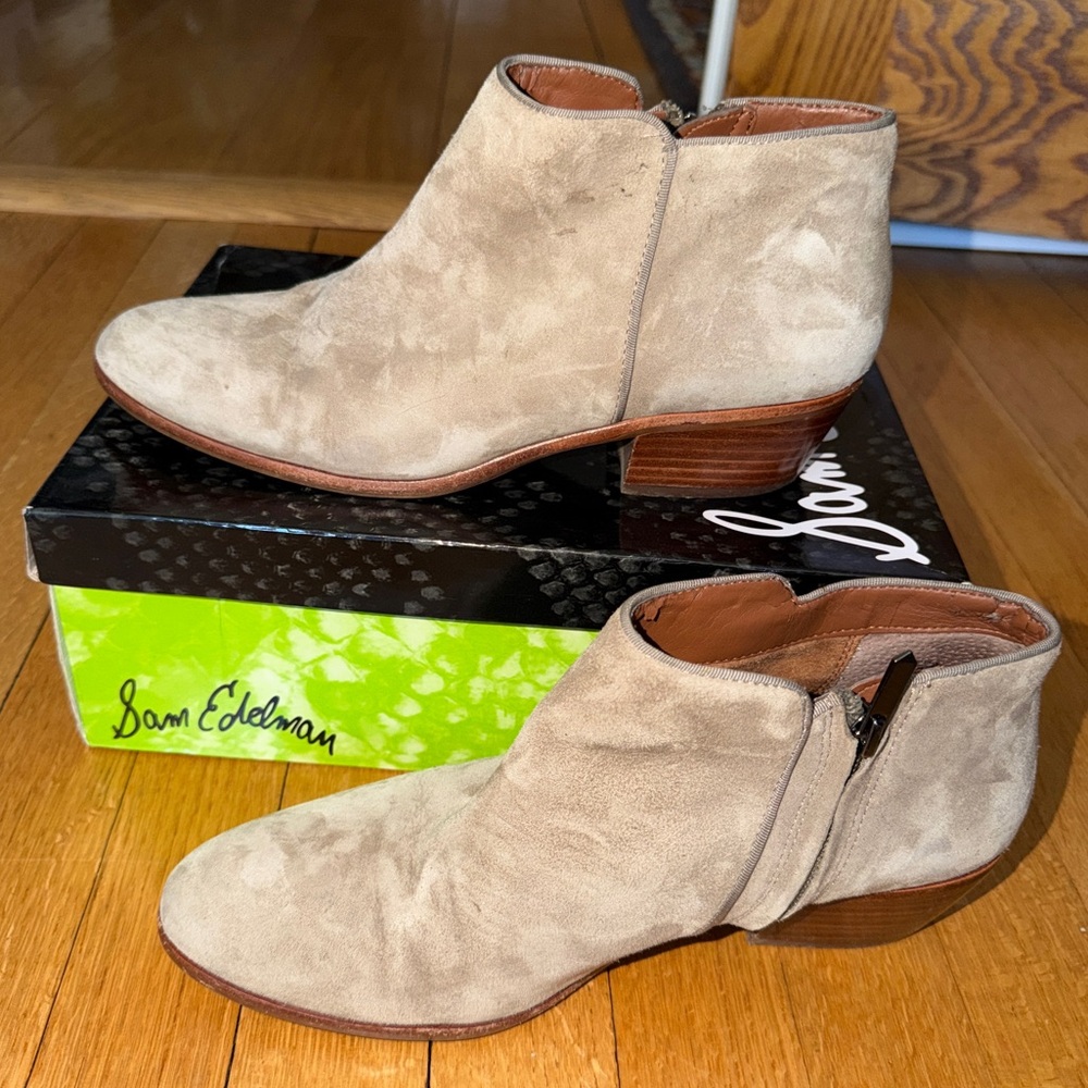 Sam Edelman Womens Petty Chelsea Putty Suede Ankle Bootie US Size 9 Inside Zip